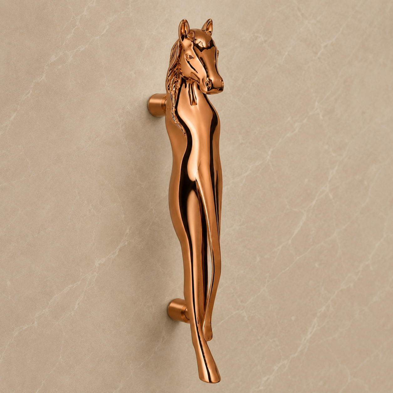 Door Handle -  SG - Horse Handle Rose Gold