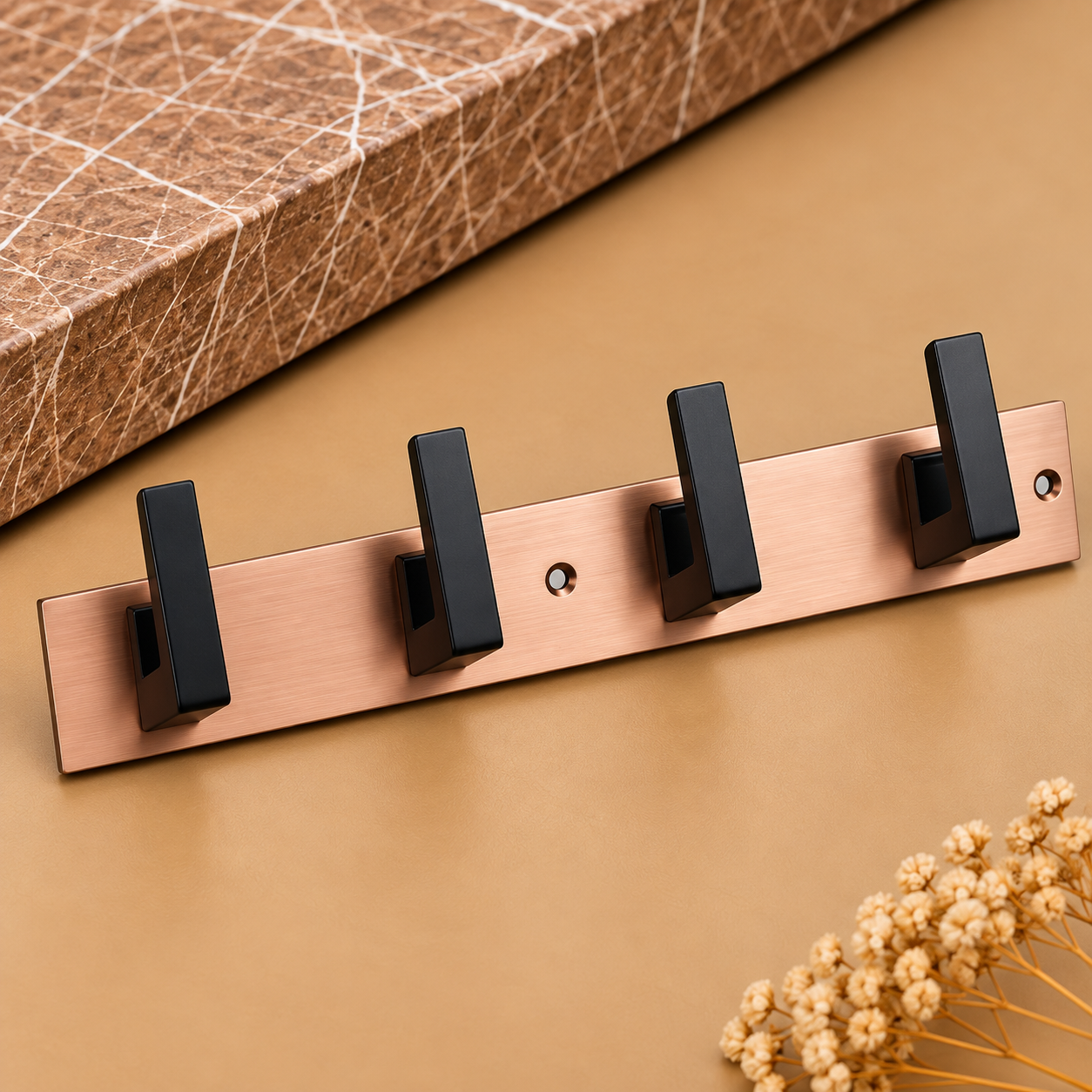 Khunti L Type Rose Gold Black Full Aluminium